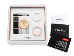 Timex Variety TWG020200 Ladies Rose Gold Watch Gift Set Extra Strap Bezels 34mm