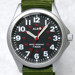 SEIKO ALBA Military Field Watch AQPK403 2020 Black Dial Luminous Green Japan