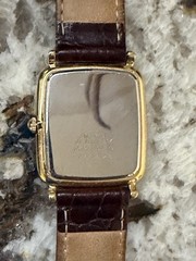 Vintage Seiko Tank Watch 5Y32-5B09 Gold Tone Roman Dial Quartz Men Leather Strap