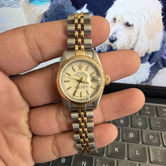 Rolex Oyster Perpetual Datejust TwoTone Jubilee Fluted Bezel 26mm 69173 year1993