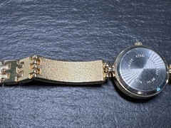 COLLEZIO GOLD TONE & SPARKLY MULTI COLOR GEMS QUARTZ WATCH, NEW BATTERY H874