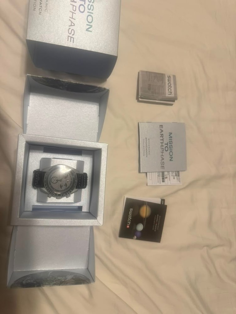 Omega X Swatch Moonswatch Mission To Earthphase With New Strap
