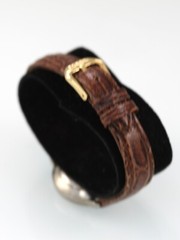 New Wave Watch Women Silver Stainless Steel Brown Leather WR Multicolor Quartz
