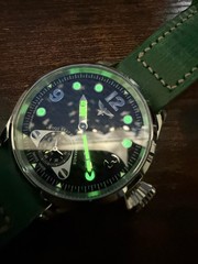 Big Pilot style Watch Swiss made ETA 6498 movement handmade Strap