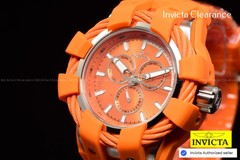 Invicta Mens 50mm BOLT SHOCK ORANGE DIAL Triple Orange Tone SS Watch