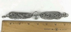 Mudd Women’s Watch Silver Tone 22mm Multi Chain Band MD2461/S60-08 New Battery