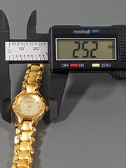 Rumours Golden Round Dial Bracelet Band Watch 6.75 in