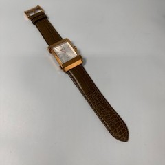 XO Retro MCML Watch Mens Rose Gold Tone Green Leather Band New Battery 9.5″