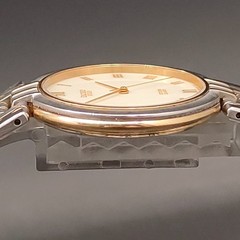 Vtg 1990 N MINT Citizen CQ Exceed Buros 5637-F60366 Ivory Qz 33mm Mens Watch JP