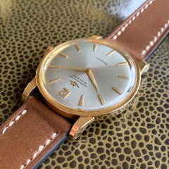 Vintage Movado Kingmatic Chronometre 18K Solid Gold Automatic Wristwatch