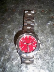 Victorinox Chrono Racer V7-22X Tare Stainless Steel RARE Red Dial 40mm Needs Bat