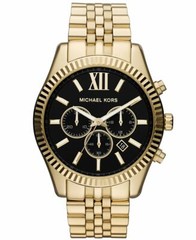 Michael Kors Lexington Chronograph Steel Black Dial Quartz Mens Watch MK8286