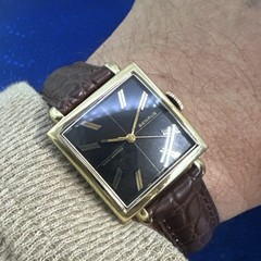 Vintage 1960’s Man’s BENRUS Sir George Stunning Black Dial Serviced & WARRANTY