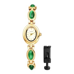 Retro Oval Bar Markers Womens Quartz Water-Resistant Wrist Watch Removable Stra