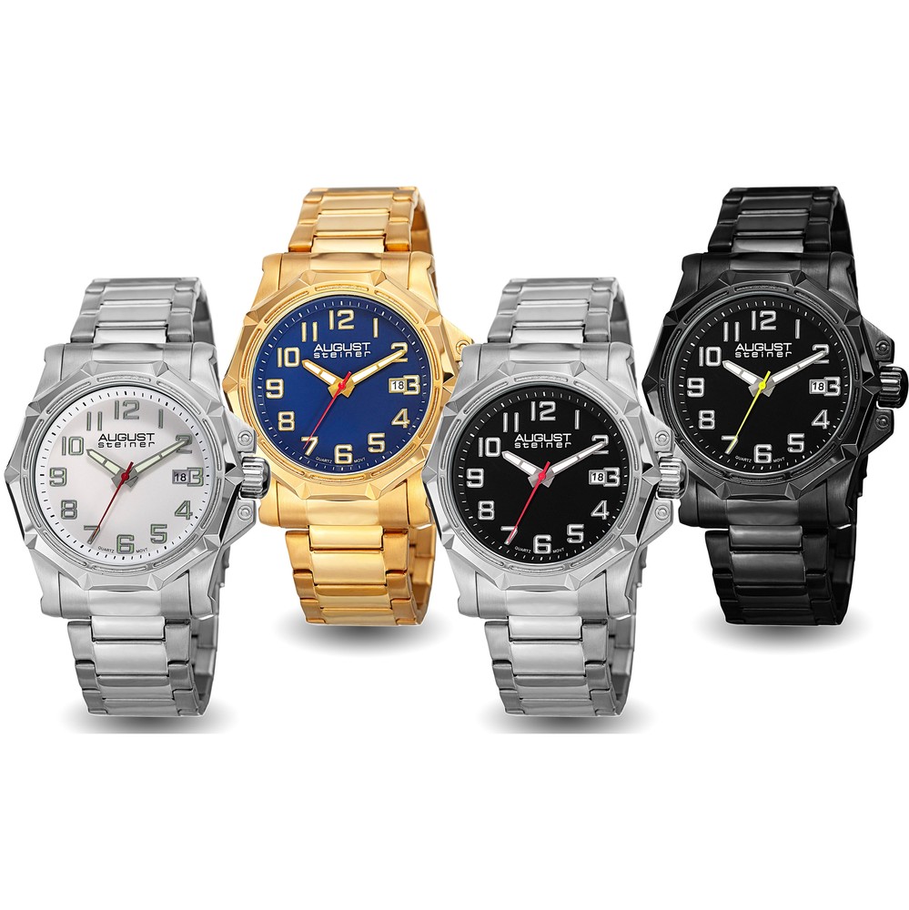 Men’s August Steiner AS8184 Quartz Movement Date Link Bracelet Watch