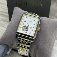 NEW✅AUTOMATIC✅ Bulova Sutton Rectangle Two-Tone 33mm Men’s Watch 98A308 $595