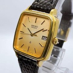SEIKO 3422-5020 Unisex Quartz Watch Champagne Gold Dial 22mm Wrist 12.5-16cm