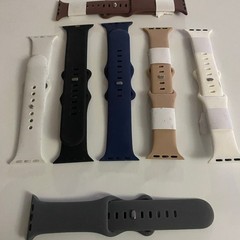 Lot of 7 Assorted Silicone Apple Watch Bands Used #41