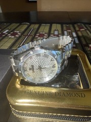 #12 IceTime GHOST White 42mm Men’s White Gold Steel Watch Iced 0.10ct Diamonds