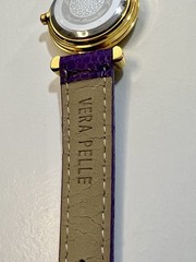 Murano Glass Millefiori Watch Round Gold-Tone Venice Italy Purple New Battery