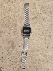 CASIO A158W Digital Watch 593 Stainless Steel Silver ** WORKING **